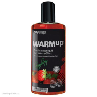 Hřejivý tělový lubrikační olej WARMUP JAHODA 150 ML