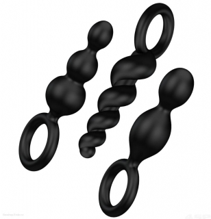 Sada análních kolíků SATISFYER Plugs set of 3 pack black