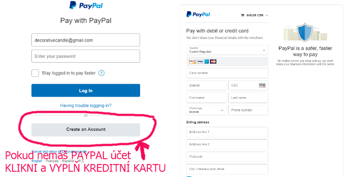 paypal platba online kartou